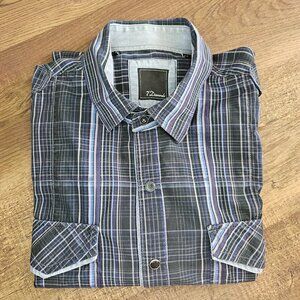 7 Diamonds Long Sleeve Cowboy Athletic Plaid Button Up Shirt XL